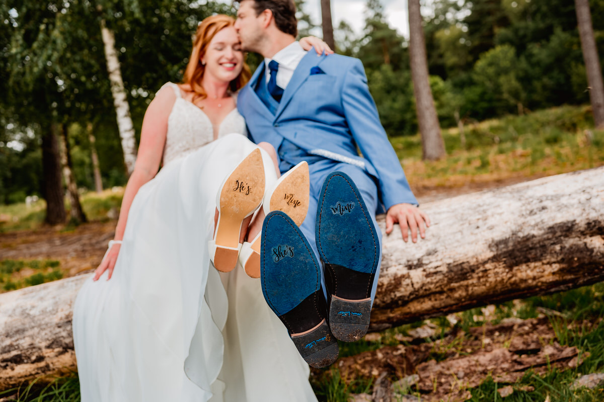 trouw fotoshoot in het bos